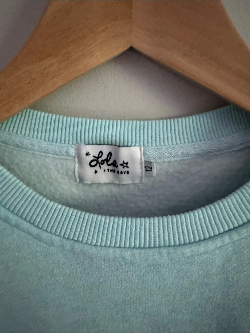 Lola + The Boys Aqua Sweatshirt with Pink Tiger Patch and Gold Stars - Picture 3 of 4